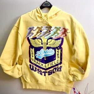 Watson Brand Yellow Heavyweight Graphic Hoodie MSRP $200